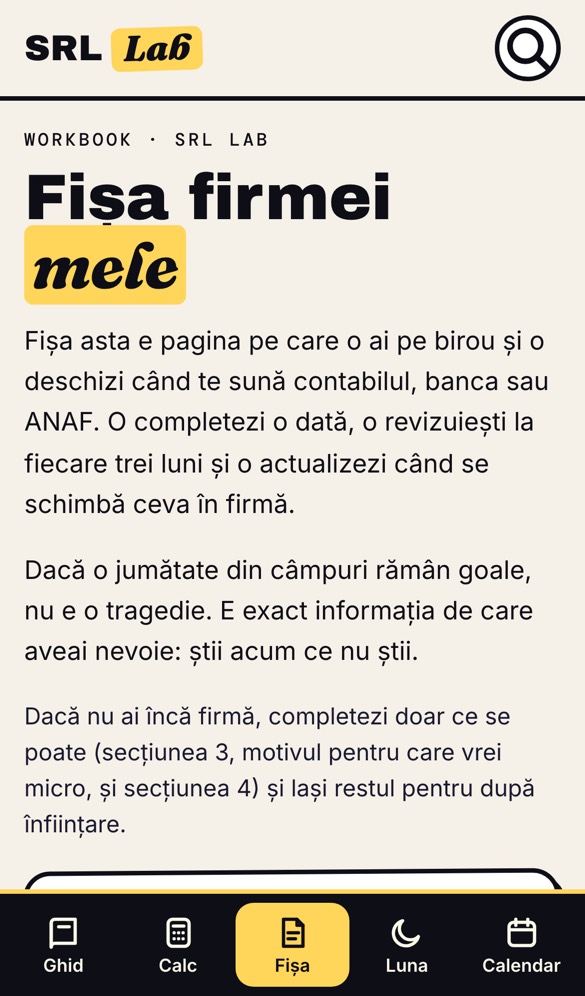 Fișa firmei mele